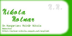 nikola molnar business card