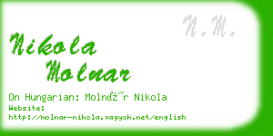 nikola molnar business card